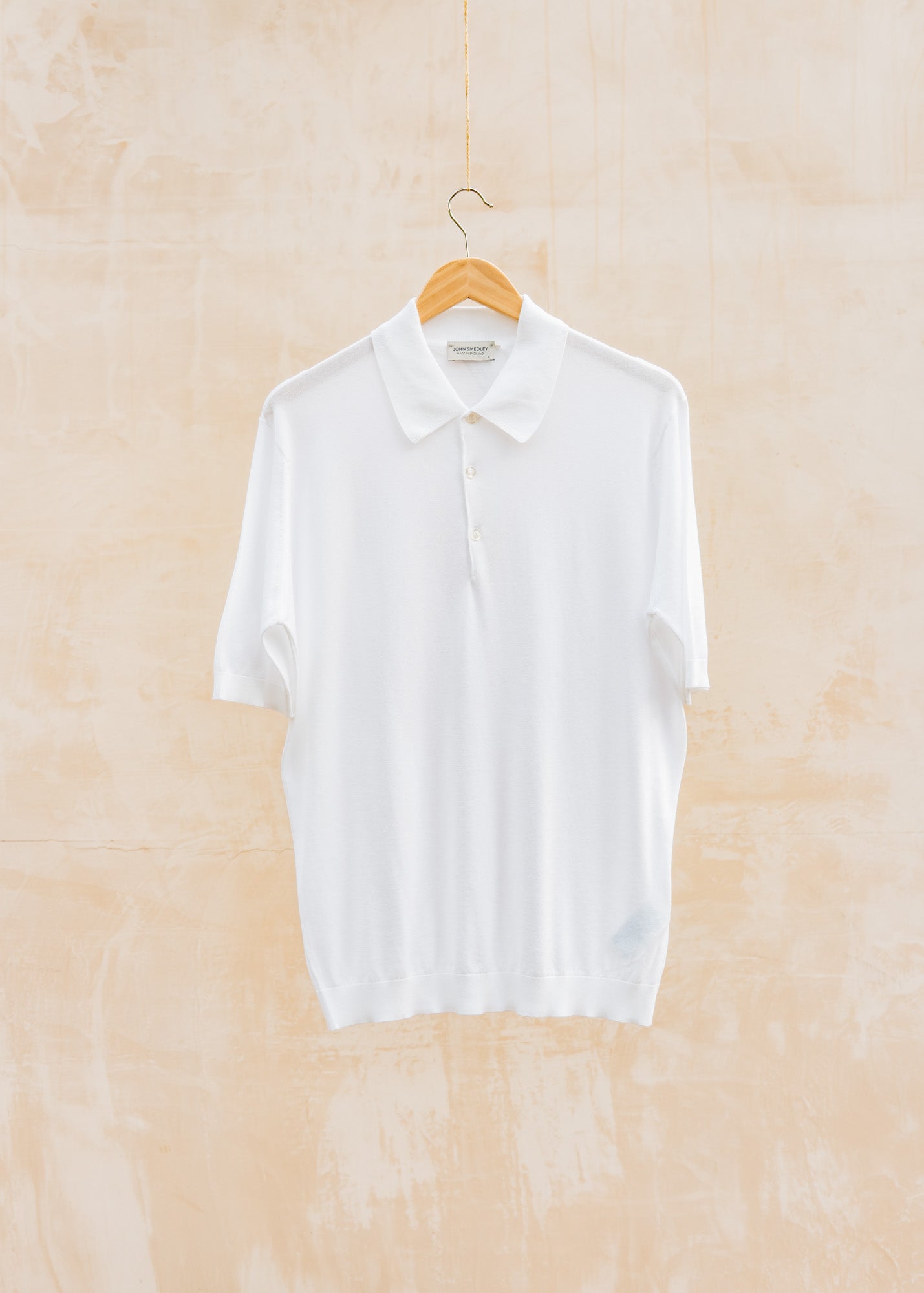 John Smedley Isis Short Sleeved 30s Collar Polo Shirt in White