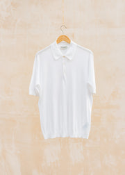 John Smedley Isis Short Sleeved 30s Collar Polo Shirt in White