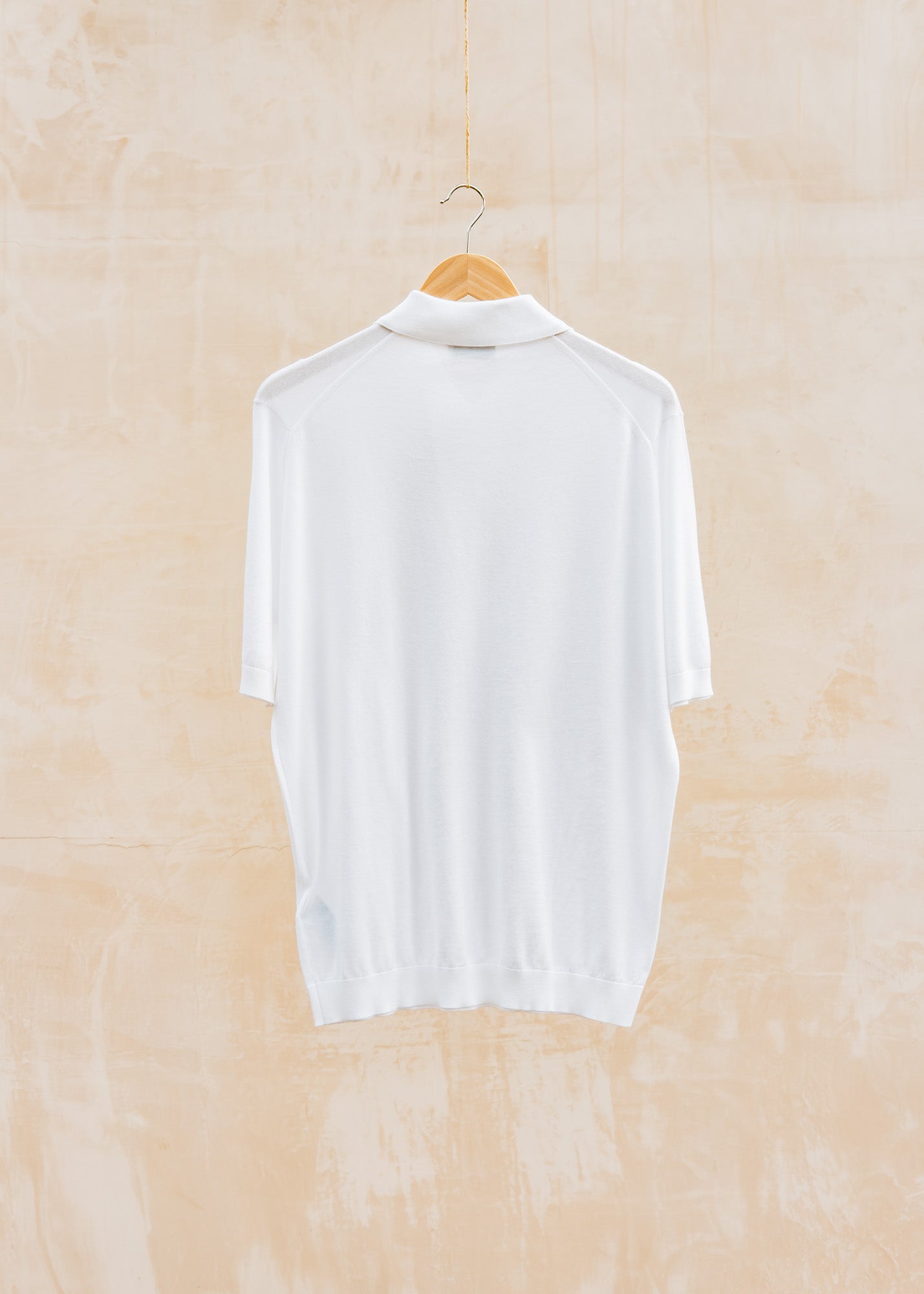 John Smedley Isis Short Sleeved 30s Collar Polo Shirt in White