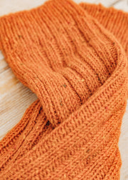 Two Left Feet Agencies Men's Traditional Socks in Orange with Green Heel and Toe