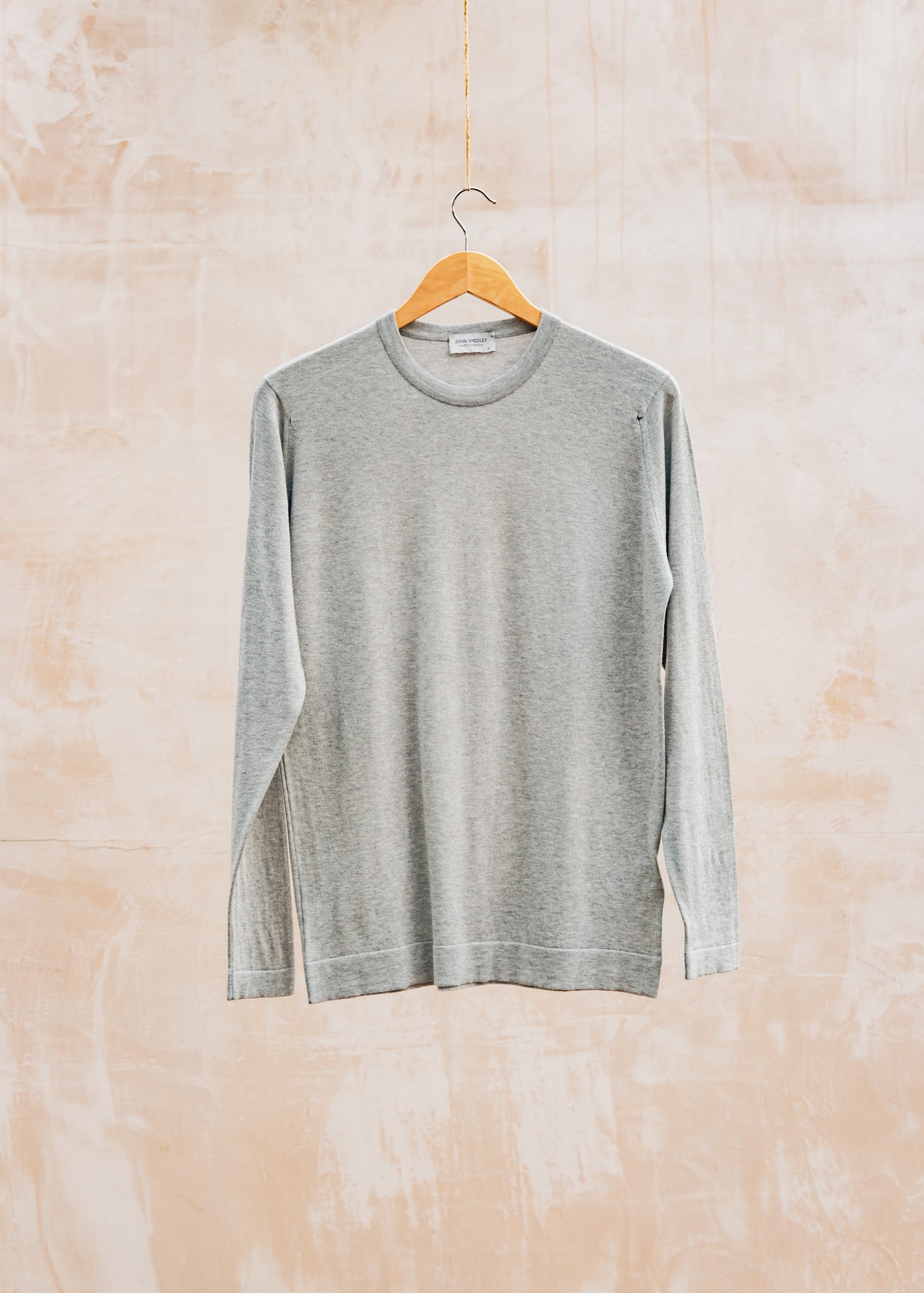 John Smedley Weatherby Long Sleeved Crew Neck Jumper in Silver