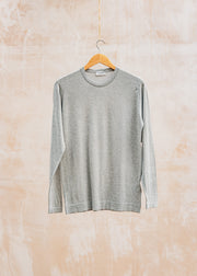 John Smedley Weatherby Long Sleeved Crew Neck Jumper in Silver