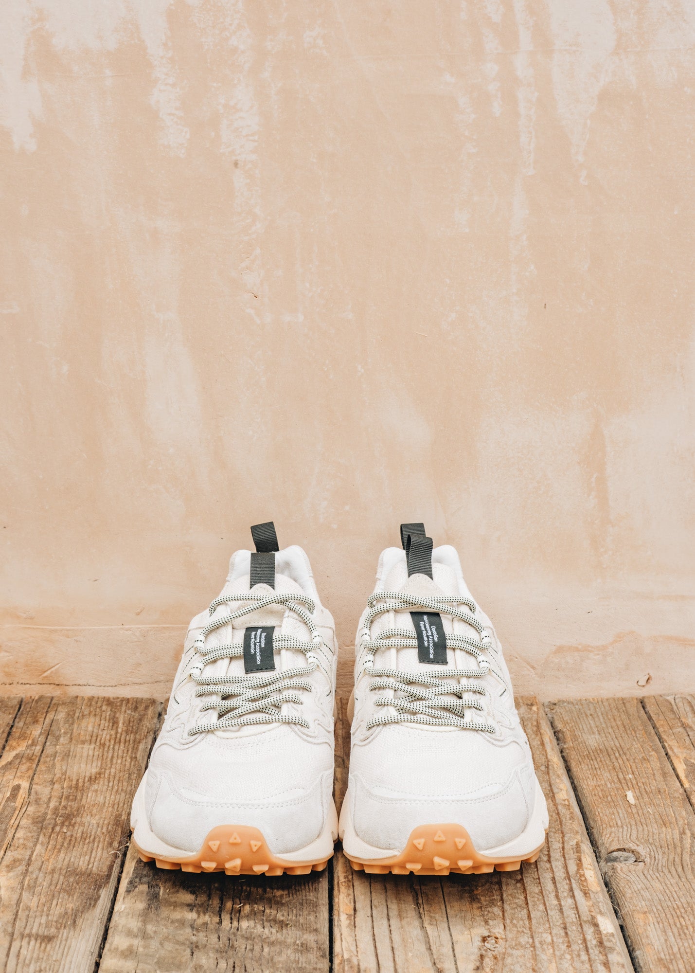 Flower Mountain Men's Yamano 3 Suede and Cotton Sneakers in Beige