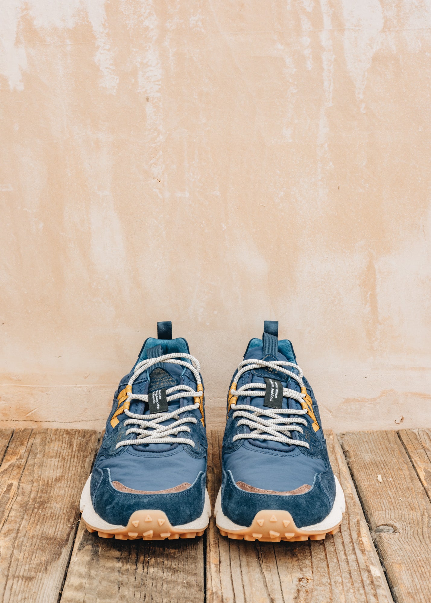 Flower Mountain Men's Yamano 3 Suede and Nylon Sneakers in Navy and Brown