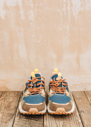 Flower Mountain Men's Yamano 3 Suede and Rete Sneakers in Dark Brown and Stone