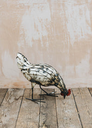 Arrosoir et Persil Metal Pecking White Hen Ornament
