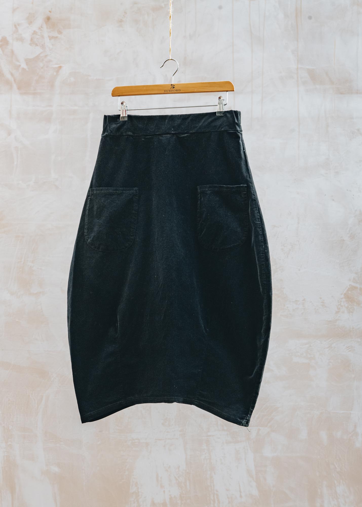 Cut Loose Mini Cord Lantern Skirt in Black