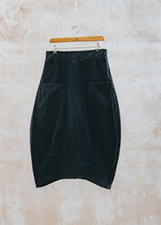Cut Loose Mini Cord Lantern Skirt in Black
