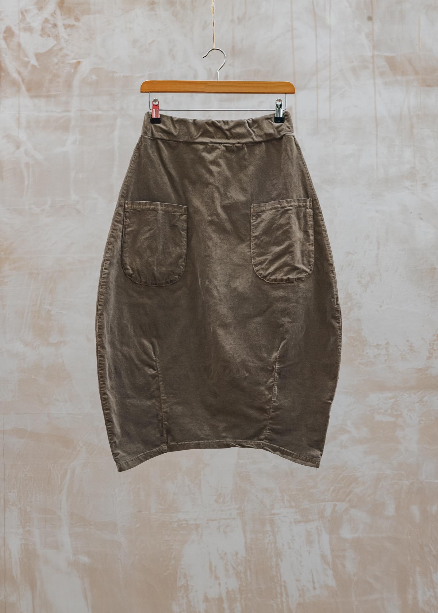 Cut Loose Mini Cord Lantern Skirt in Saddle