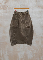 Cut Loose Mini Cord Lantern Skirt in Saddle