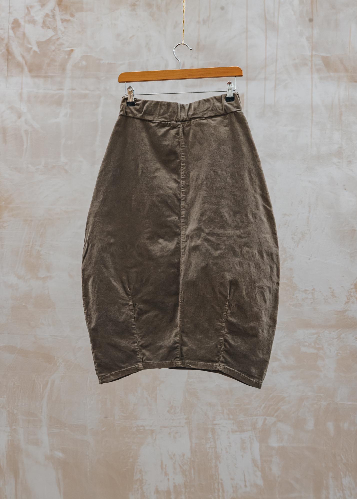 Cut Loose Mini Cord Lantern Skirt in Saddle