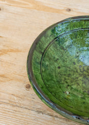 Moroccan White Large Tamegroute Bowl in Green
