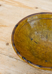 Moroccan White Large Tamegroute Bowl in Ochre