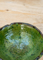 Moroccan White Medium Tamegroute Bowl in Green