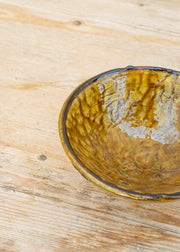 Moroccan White Medium Tamegroute Bowl in Ochre