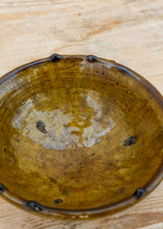 Moroccan White Small Tamegroute Bowl in Ochre