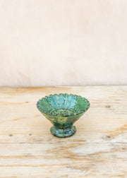 Chive Small Tamegroute Pedestal Fruit Bowl in Green