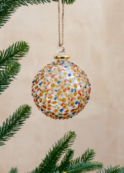 Unique Treasures Multicoloured Infinity Dots Glass Bauble