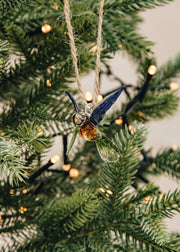 Multicoloured Mini Hummingbird Glass Bauble
