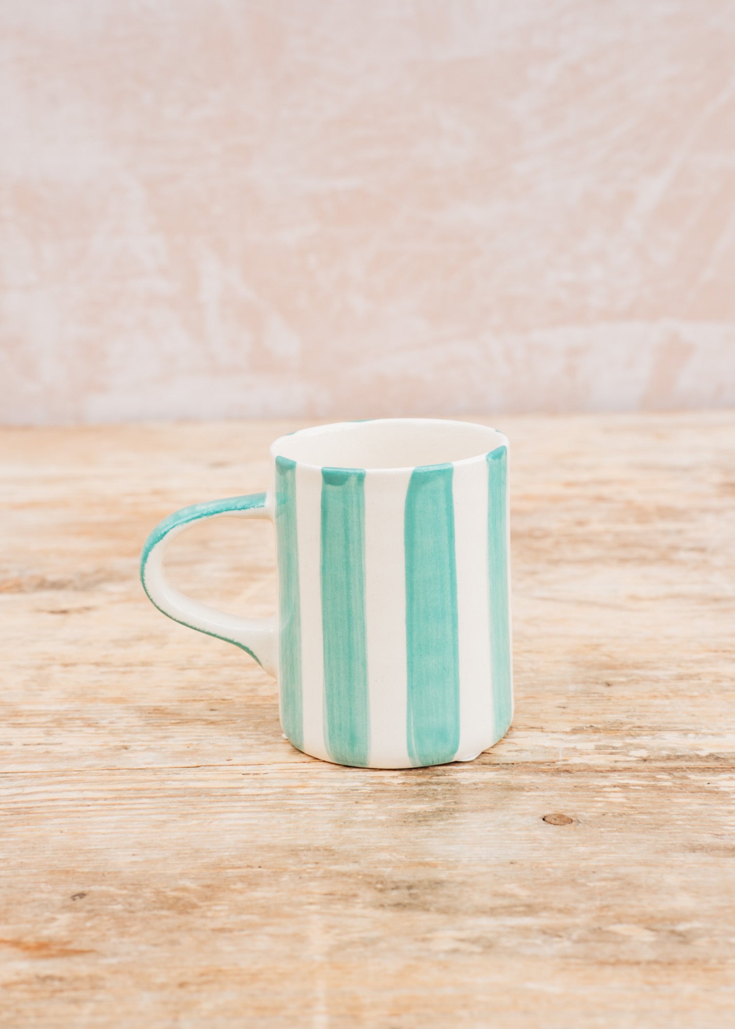 Musango Pottery Candy Stripe Espresso Mug in Mint