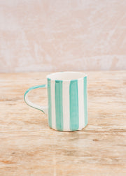 Musango Pottery Candy Stripe Espresso Mug in Mint