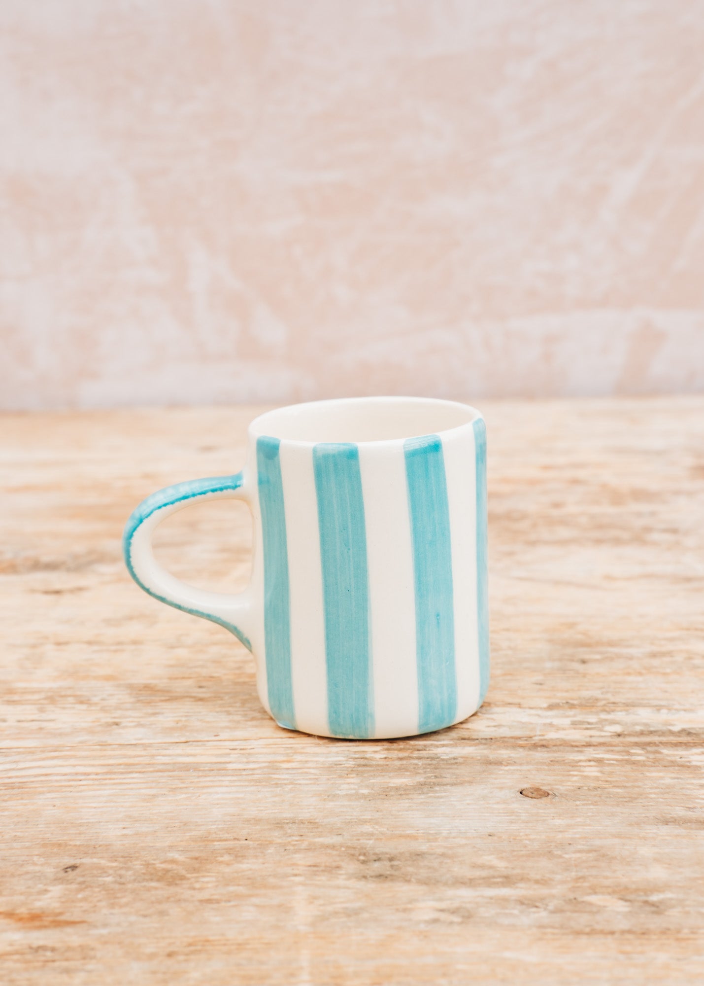Musango Pottery Candy Stripe Espresso Mug in Turquoise