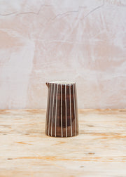 Hook Norton Pottery Sgraffito Stripe Creamer in Chocolate