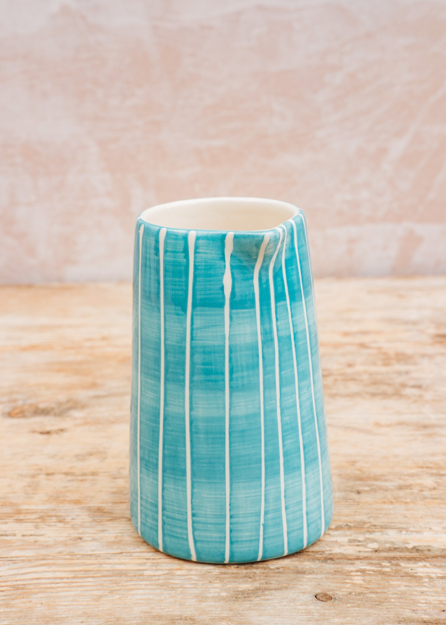 TB Stoneware Sgrafitto Creamer in Turquoise