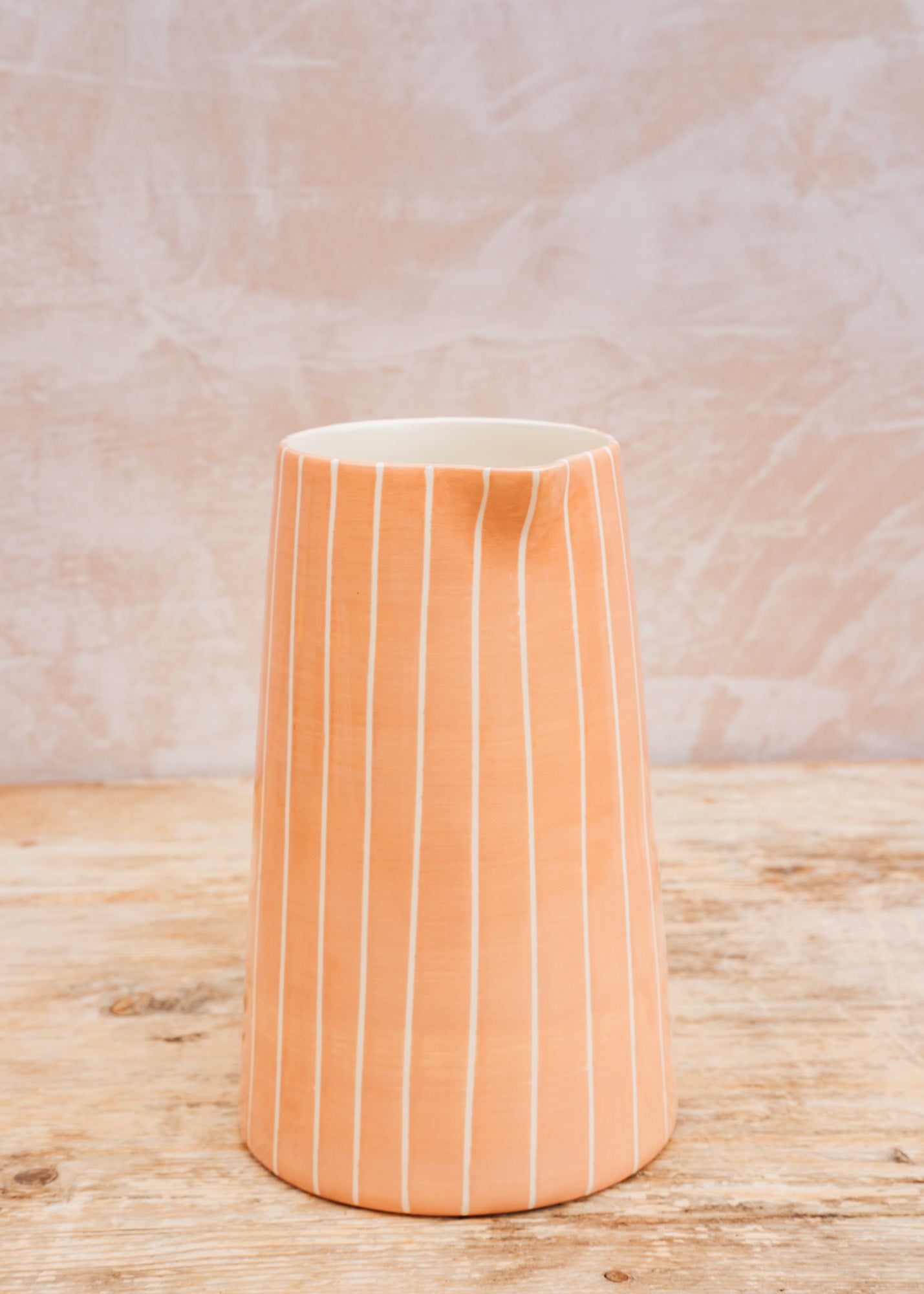 Musango Pottery Sgrafitto Pitcher in Peach