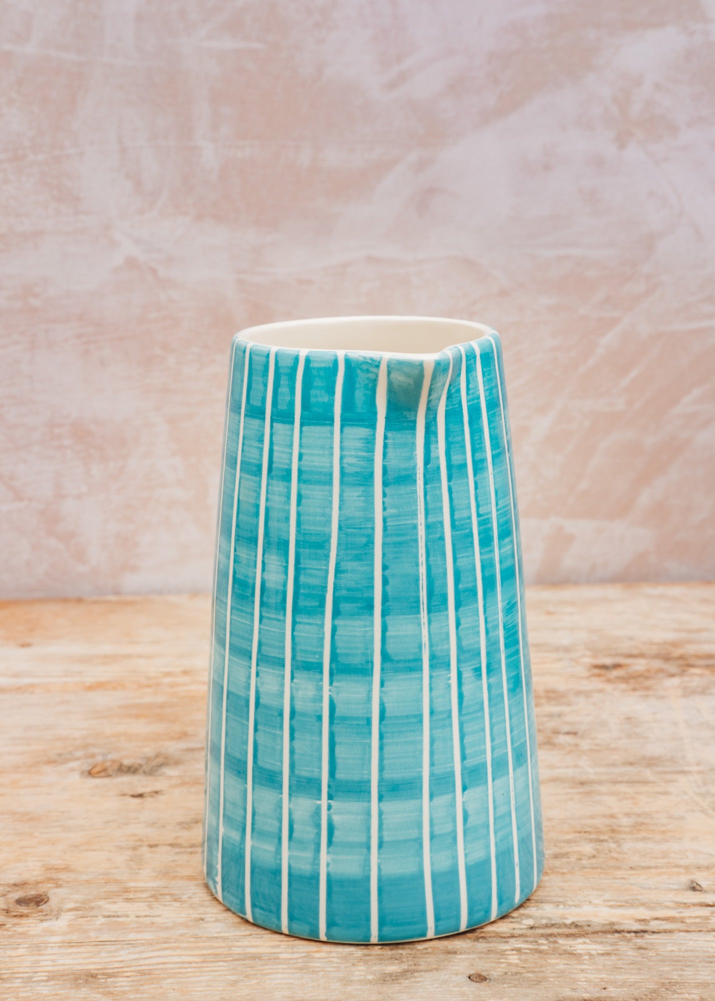 Musango Pottery Sgrafitto Pitcher in Turquoise
