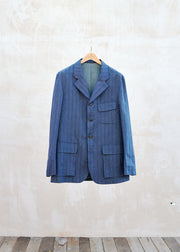 Nigel Cabourn Tough Linen/Cotton Striped Work Jacket - L