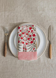 Bungalow Jasmine Scarlet Napkin