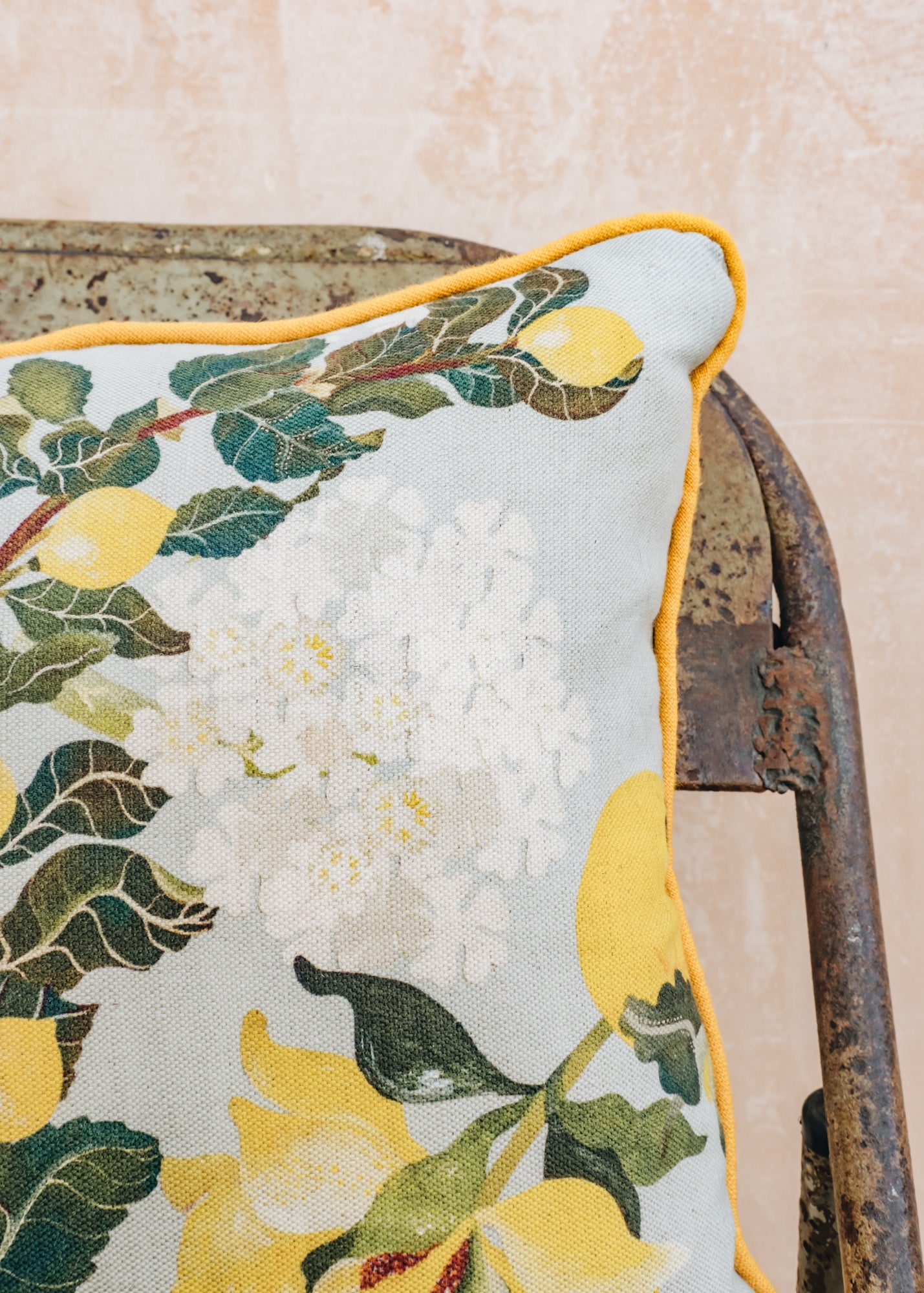 Natasha Hulse Lemon Cushion with Piping, 24x16