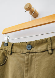 Neirami Barrel Trousers in Cotton Stone Muschio