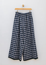 Neirami Coulisse Trousers in Flanella Tartan Blue