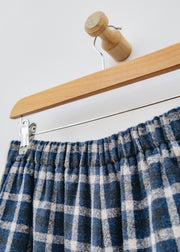 Neirami Coulisse Trousers in Flanella Tartan Blue