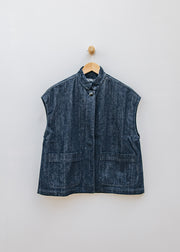 Neirami Denim Vest in Indaco