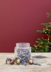 Adisa Antique Gold and Rust Bauble Jar, 16 baubles