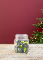 Nkuku Adisa Mixed Green and Clear Bauble Jar, 16 baubles