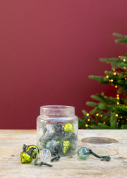 Adisa Mixed Green and Clear Bauble Jar, 16 baubles