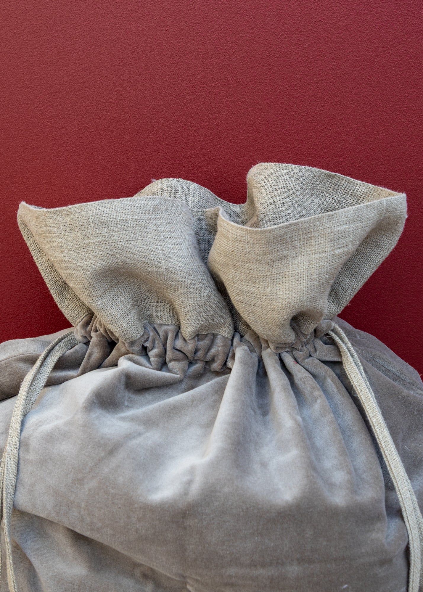 Nkuku Karru Velvet Sack in Light Grey