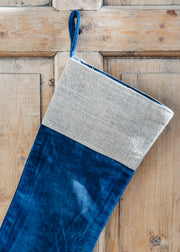 Nkuku Karru Velvet Stocking in Indigo