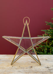 Medium Sanwi Standing Star in Antique Brass