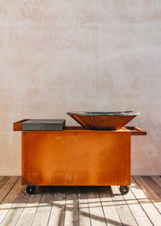 OFYR Pro 100 Grill Corten Steel Storage Island