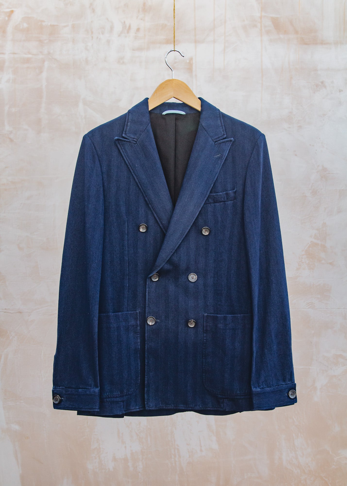 John Smedley Double Breasted Jacket in Indigo Blue