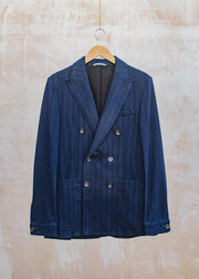 John Smedley Double Breasted Jacket in Indigo Blue