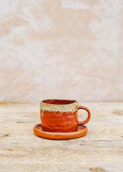 Olsson & Jensen Brandie Cup and Saucer in Rust