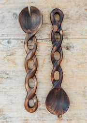 Olsson & Jensen Zoey Salad Servers in Dark Brown