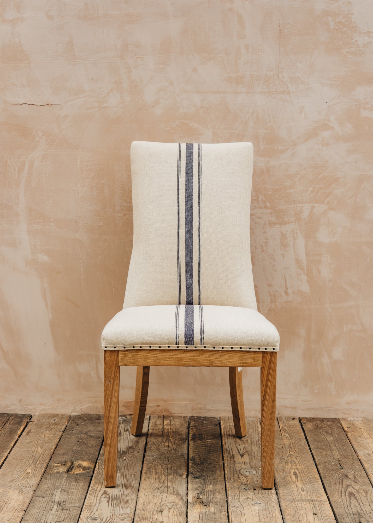 Monroe Blue Stripe Oak Dining Chair