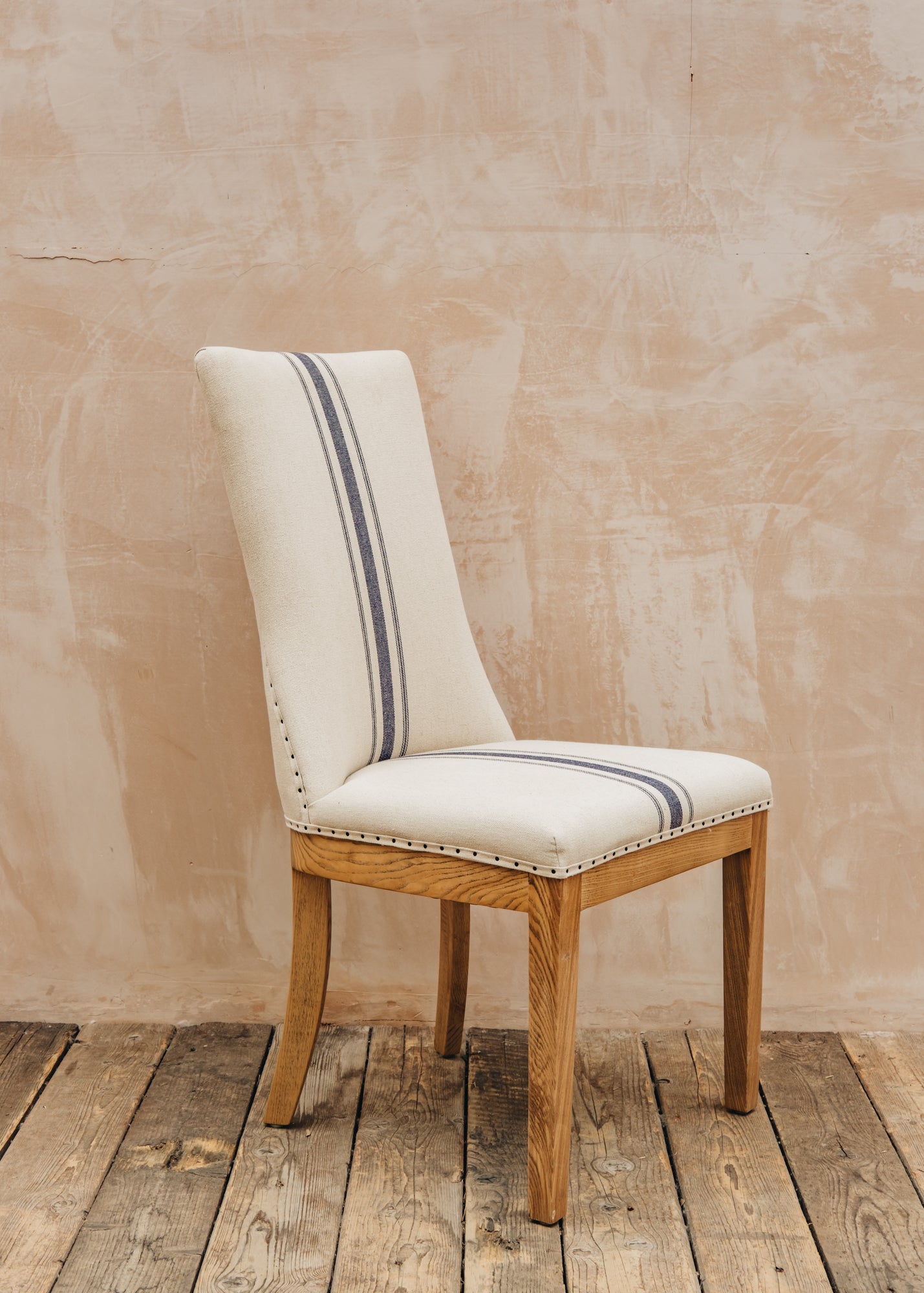 One.World Monroe Blue Stripe Oak Dining Chair